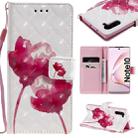For Galaxy Note 10 3D Painted Pattern Horizontal Flip Leather Case, with Wallet & Holder & Card Slots & Lanyard(Red Rose) - 1