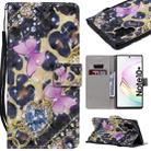 For Galaxy Note 10 Plus 3D Painted Pattern Horizontal Flip Leather Case, with Wallet & Holder & Card Slots & Lanyard(Pink Butterfly) - 1