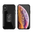 PC +TPU + Metal Shockproof Protective Case with Ring Holder For iPhone XS / X(Black) - 1