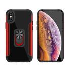 PC +TPU + Metal Shockproof Protective Case with Ring Holder For iPhone XS / X(Red) - 1