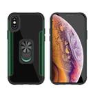 PC +TPU + Metal Shockproof Protective Case with Ring Holder For iPhone XS / X(Green) - 1