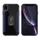 PC +TPU + Metal Shockproof Protective Case with Ring Holder For iPhone XR(Navy Blue) - 1