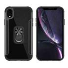 PC +TPU + Metal Shockproof Protective Case with Ring Holder For iPhone XR(Black) - 1