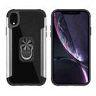 PC +TPU + Metal Shockproof Protective Case with Ring Holder For iPhone XR(Silver) - 1
