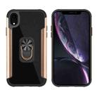 PC +TPU + Metal Shockproof Protective Case with Ring Holder For iPhone XR(Gold) - 1