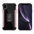 PC +TPU + Metal Shockproof Protective Case with Ring Holder For iPhone XR(Rose Gold) - 1