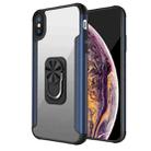 PC +TPU + Metal Shockproof Protective Case with Ring Holder For iPhone XS Max(Navy Blue) - 1