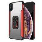 PC +TPU + Metal Shockproof Protective Case with Ring Holder For iPhone XS Max(Red) - 1