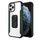 PC +TPU + Metal Shockproof Protective Case with Ring Holder For iPhone 12 / 12 Pro(Green) - 1