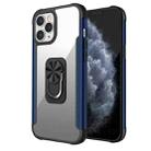 PC +TPU + Metal Shockproof Protective Case with Ring Holder For iPhone 12 Pro Max(Navy Blue) - 1