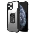 PC +TPU + Metal Shockproof Protective Case with Ring Holder For iPhone 12 Pro Max(Black) - 1