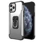 PC +TPU + Metal Shockproof Protective Case with Ring Holder For iPhone 12 Pro Max(Silver) - 1