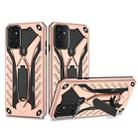 For Samsung Galaxy A72 5G / 4G Shockproof TPU + PC Protective Case with Holder(Rose Gold) - 1