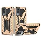 For vivo Y51 Shockproof TPU + PC Protective Case with Holder(Gold) - 1