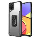 For Samsung Galaxy A12 5G PC +TPU + Metal Shockproof Protective Case with Ring Holder(Black) - 1