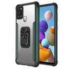 For Samsung Galaxy A21s PC +TPU + Metal Shockproof Protective Case with Ring Holder(Green) - 1