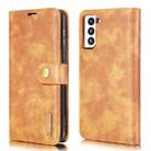 For Samsung Galaxy S21 5G DG.MING Crazy Horse Texture Flip Detachable Magnetic Leather Case with Holder & Card Slots & Wallet(Brown) - 1