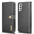 For Samsung Galaxy S21 5G DG.MING Crazy Horse Texture Flip Detachable Magnetic Leather Case with Holder & Card Slots & Wallet(Black) - 1