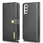 For Samsung Galaxy S21+ 5G DG.MING Crazy Horse Texture Flip Detachable Magnetic Leather Case with Holder & Card Slots & Wallet(Black) - 1