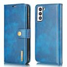 For Samsung Galaxy S21+ 5G DG.MING Crazy Horse Texture Flip Detachable Magnetic Leather Case with Holder & Card Slots & Wallet(Blue) - 1