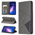 For Xiaomi Redmi Note 8 Rhombus Texture Horizontal Flip Magnetic Leather Case with Holder & Card Slots(Grey) - 1