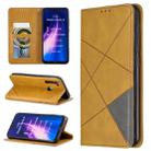 For Xiaomi Redmi Note 8 Rhombus Texture Horizontal Flip Magnetic Leather Case with Holder & Card Slots(Yellow) - 1