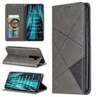 For Xiaomi Redmi Note 8 Pro Rhombus Texture Horizontal Flip Magnetic Leather Case with Holder & Card Slots(Grey) - 1