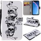 For iPhone 11 Pro Painted Pattern Horizontal Flip Leather Case, with Wallet & Holder & Card Slots & Lanyard(Skull) - 1