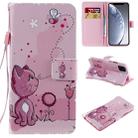 For iPhone 11 Pro Max Painted Pattern Horizontal Flip Leather Case, with Wallet & Holder & Card Slots & Lanyard(Cat and Bee) - 1