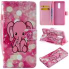 For LG Stylo 5 Painted Pattern Horizontal Flip Leather Case, with Wallet & Holder & Card Slots & Lanyard(Pink Elephant) - 1