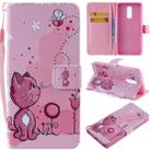 For LG Stylo 5 Painted Pattern Horizontal Flip Leather Case, with Wallet & Holder & Card Slots & Lanyard(Cat and Bee) - 1