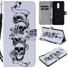 For LG Stylo 5 Painted Pattern Horizontal Flip Leather Case, with Wallet & Holder & Card Slots & Lanyard(Skull) - 1