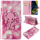 For Galaxy A80 / A90 Painted Pattern Horizontal Flip Leather Case, with Wallet & Holder & Card Slots & Lanyard(Pink Elephant) - 1