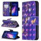 For Xiaomi Redmi Note 8 3D Pattern Colored Drawing Horizontal Flip Leather Case with Holder & Card Slots & Wallet(Purple Butterfly) - 1
