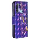 For Xiaomi Redmi Note 8 3D Pattern Colored Drawing Horizontal Flip Leather Case with Holder & Card Slots & Wallet(Purple Butterfly) - 3