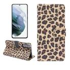 For Samsung Galaxy S21 5G Leopard Pattern Horizontal Flip Leather Case with Holder & Card Slots(Yellow) - 1