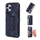 For iPhone 11 Pro Four-Corner Shockproof Paste Skin TPU Protective Case with Card Slots(Blue) - 1