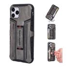 For iPhone 11 Four-Corner Shockproof Paste Skin TPU Protective Case with Card Slots(Grey) - 1