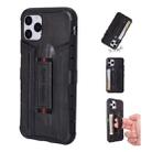 For iPhone 11 Pro Max Four-Corner Shockproof Paste Skin TPU Protective Case with Card Slots(Black) - 1
