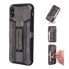 For iPhone XS / X Four-Corner Shockproof Paste Skin TPU Protective Case with Card Slots(Grey) - 1