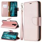 For Xiaomi Redmi Note 8 Pro Litchi Texture Pure Color Horizontal Flip PU Leather Case with Holder & Card Slots & Wallet & Lanyard(Rose Gold) - 1