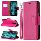 For Xiaomi Redmi Note 8 Pro Litchi Texture Pure Color Horizontal Flip PU Leather Case with Holder & Card Slots & Wallet & Lanyard(Rose Red) - 1