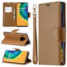 For Huawei Mate 30 Pro Litchi Texture Pure Color Horizontal Flip PU Leather Case with Holder & Card Slots & Wallet & Lanyard(Brown) - 1