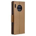 For Huawei Mate 30 Pro Litchi Texture Pure Color Horizontal Flip PU Leather Case with Holder & Card Slots & Wallet & Lanyard(Brown) - 3