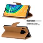 For Huawei Mate 30 Pro Litchi Texture Pure Color Horizontal Flip PU Leather Case with Holder & Card Slots & Wallet & Lanyard(Brown) - 4