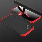 For iPhone 12 mini GKK Three Stage Splicing Full Coverage PC Case (Black+Red) - 1