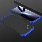 For iPhone 12 mini GKK Three Stage Splicing Full Coverage PC Case (Black+Blue) - 1