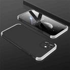 For iPhone 12 GKK Three Stage Splicing Full Coverage PC Case(Black+Silver) - 1