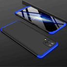 For Samsung Galaxy A12 GKK Three Stage Splicing Full Coverage PC Case(Black+Blue) - 1