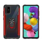 For Samsung Galaxy A51 PC +TPU + Metal Shockproof Protective Case with Ring Holder(Red) - 1